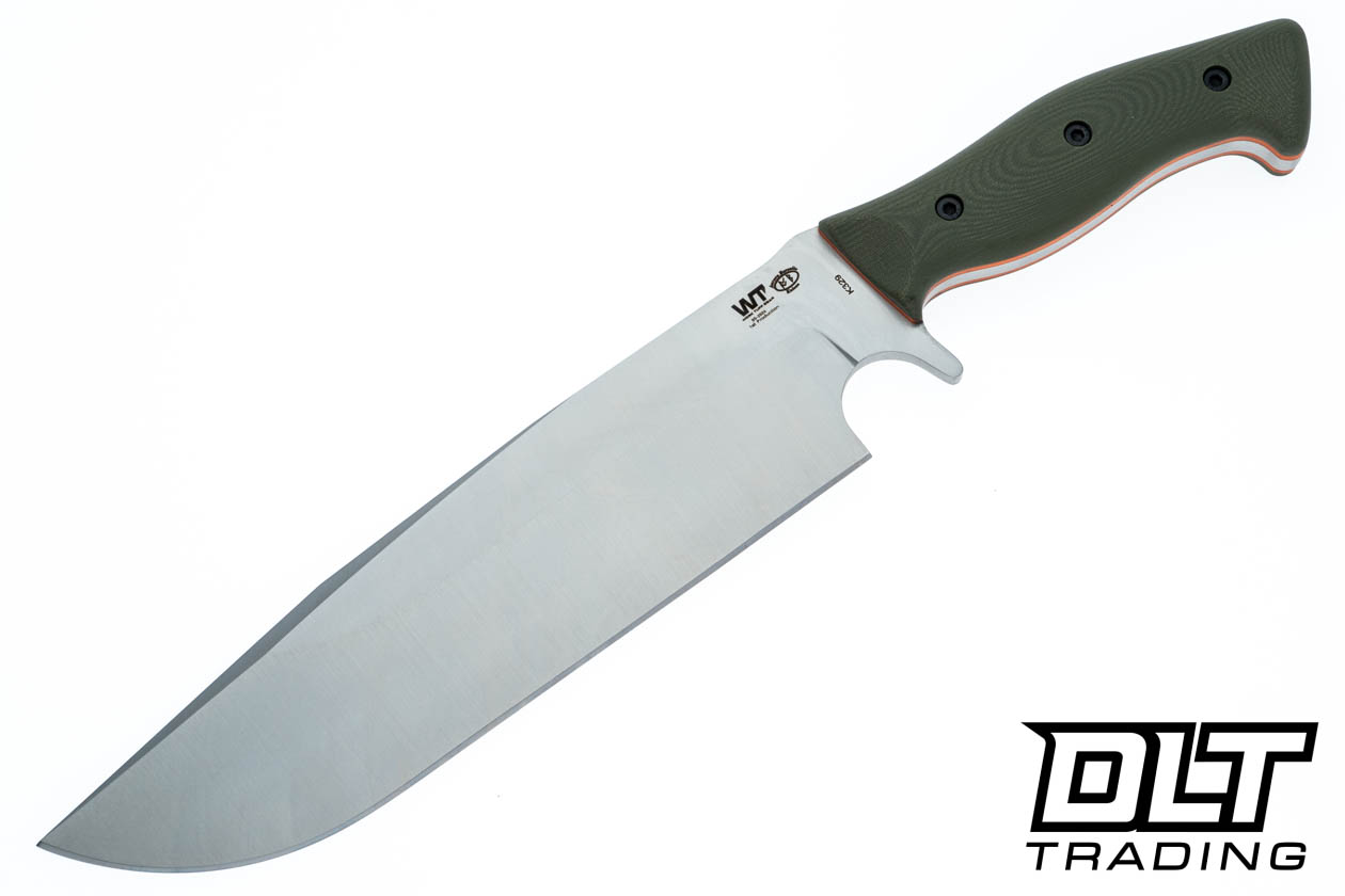 WTG Bear Claw - OD Green G-10 - Orange Liners - Satin Blade - DLT