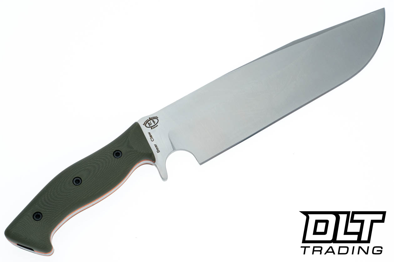 WTG Bear Claw - OD Green G-10 - Orange Liners - Satin Blade - DLT