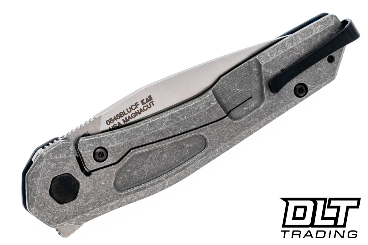 Zero Tolerance 0545 Blue Carbon Fiber - Stonewashed MagnaCut Blade