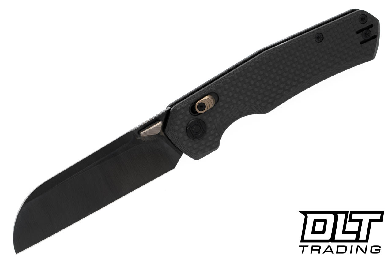 Kunwu Chad - Carbon Fiber - DLC Satin PM60 Blade - Titanium Clip