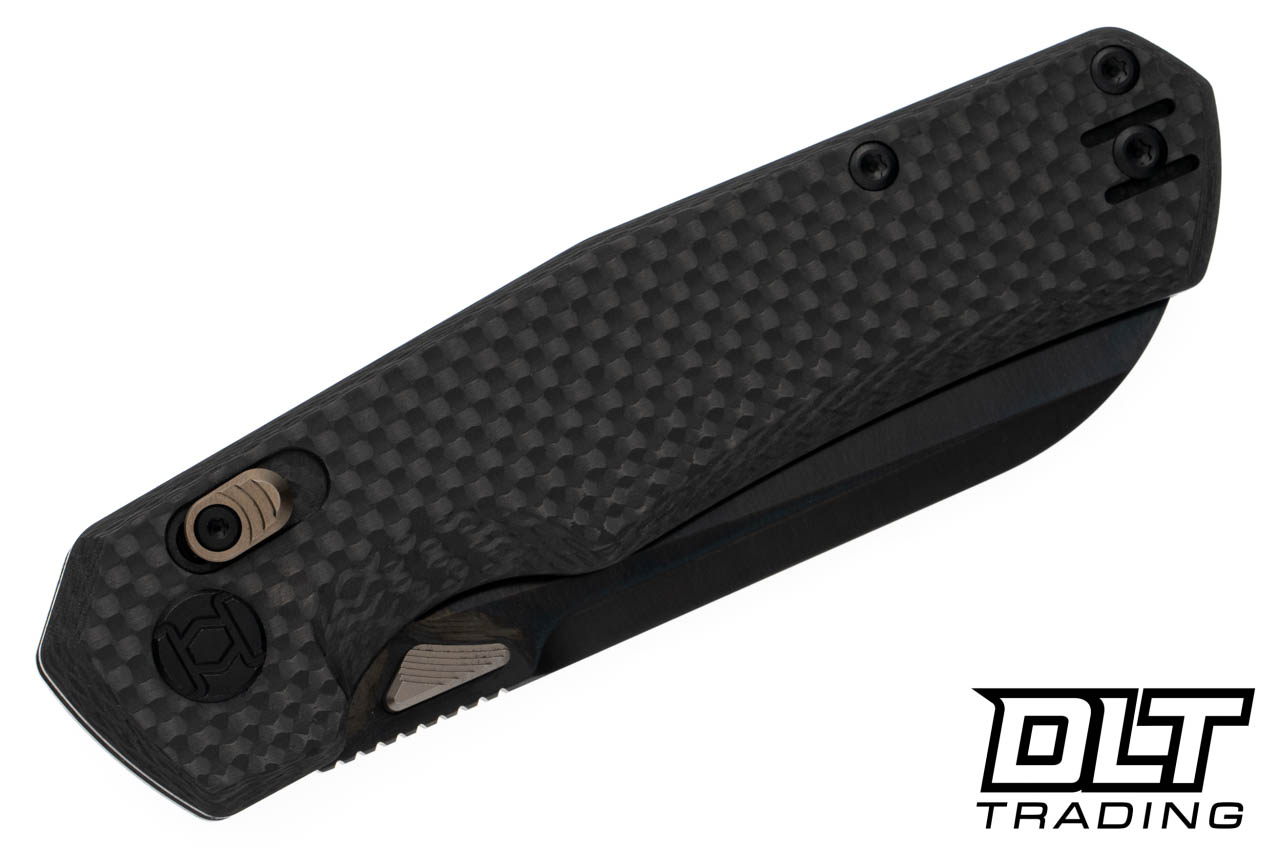Kunwu Chad - Carbon Fiber - DLC Satin PM60 Blade - Titanium Clip