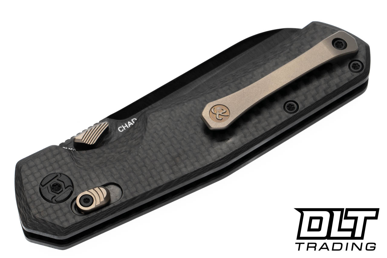 Kunwu Chad - Carbon Fiber - DLC Satin PM60 Blade - Titanium Clip