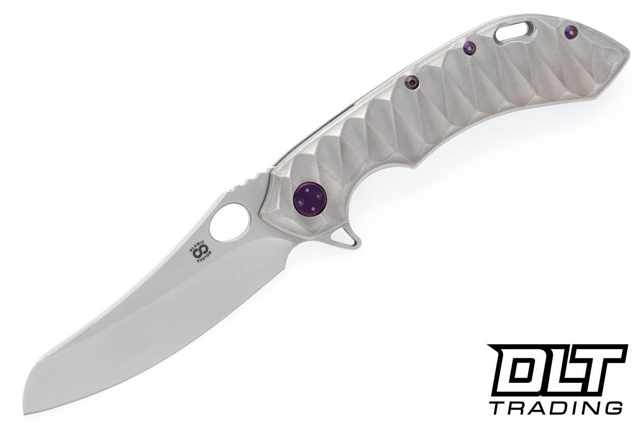 ルナ・ブライトホーク　極美品 Olamic Cutlery Wayfarer 247 Mouflon - Satin Blade - Orange Peel