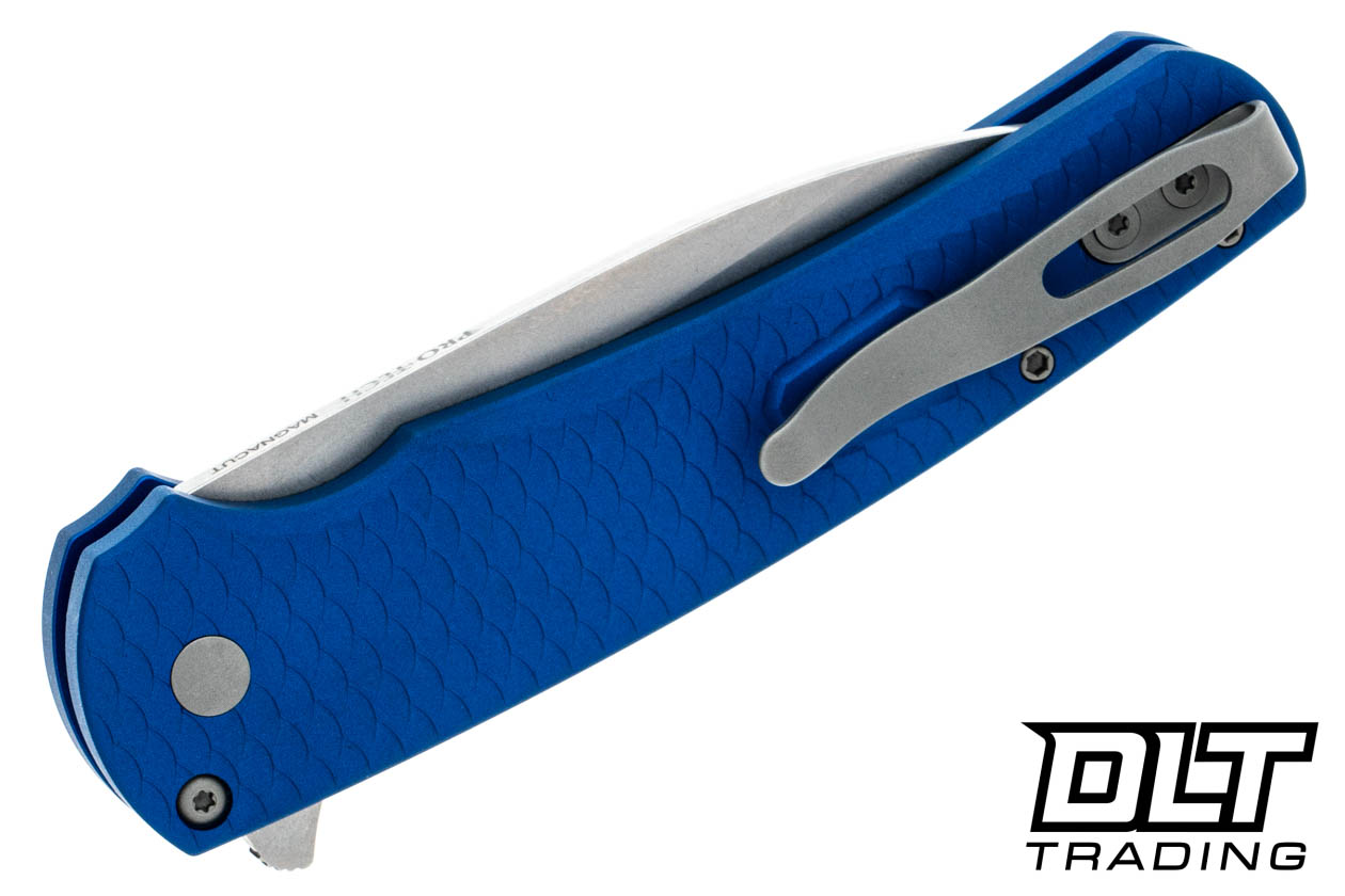 Pro-Tech Malibu Wharncliffe - Blue Dragon Textured Handle