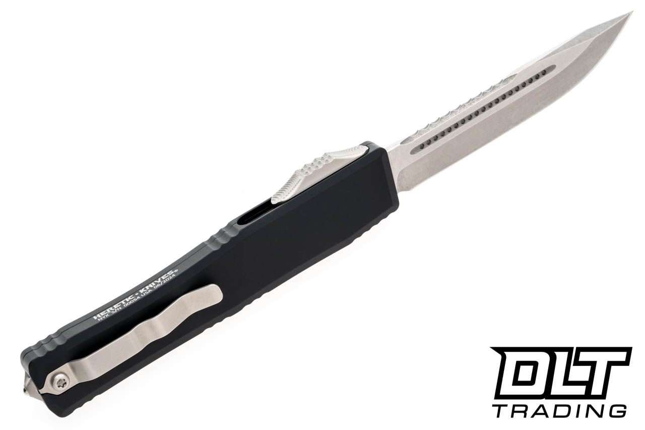 Heretic NYX SE Stonewashed MagnaCut Blade - Black Aluminum Handle