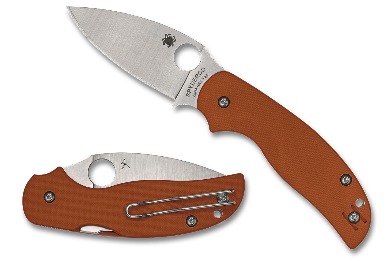 Spyderco C123GBORP Sage 5 - Burnt Orange G-10 - Rex 121 Blade