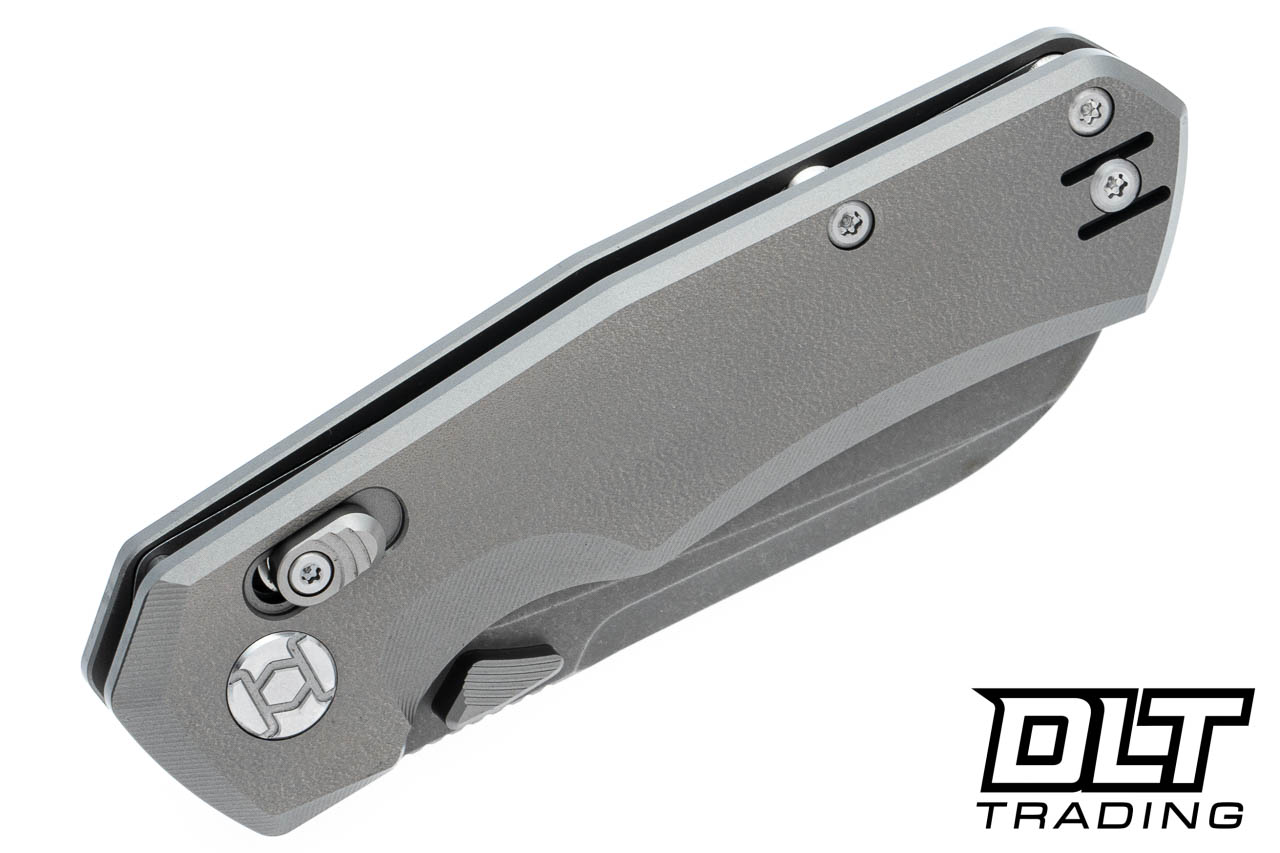 Kunwu Compact Chad - Stonewashed PM60 Blade - Orange Peel Titanium