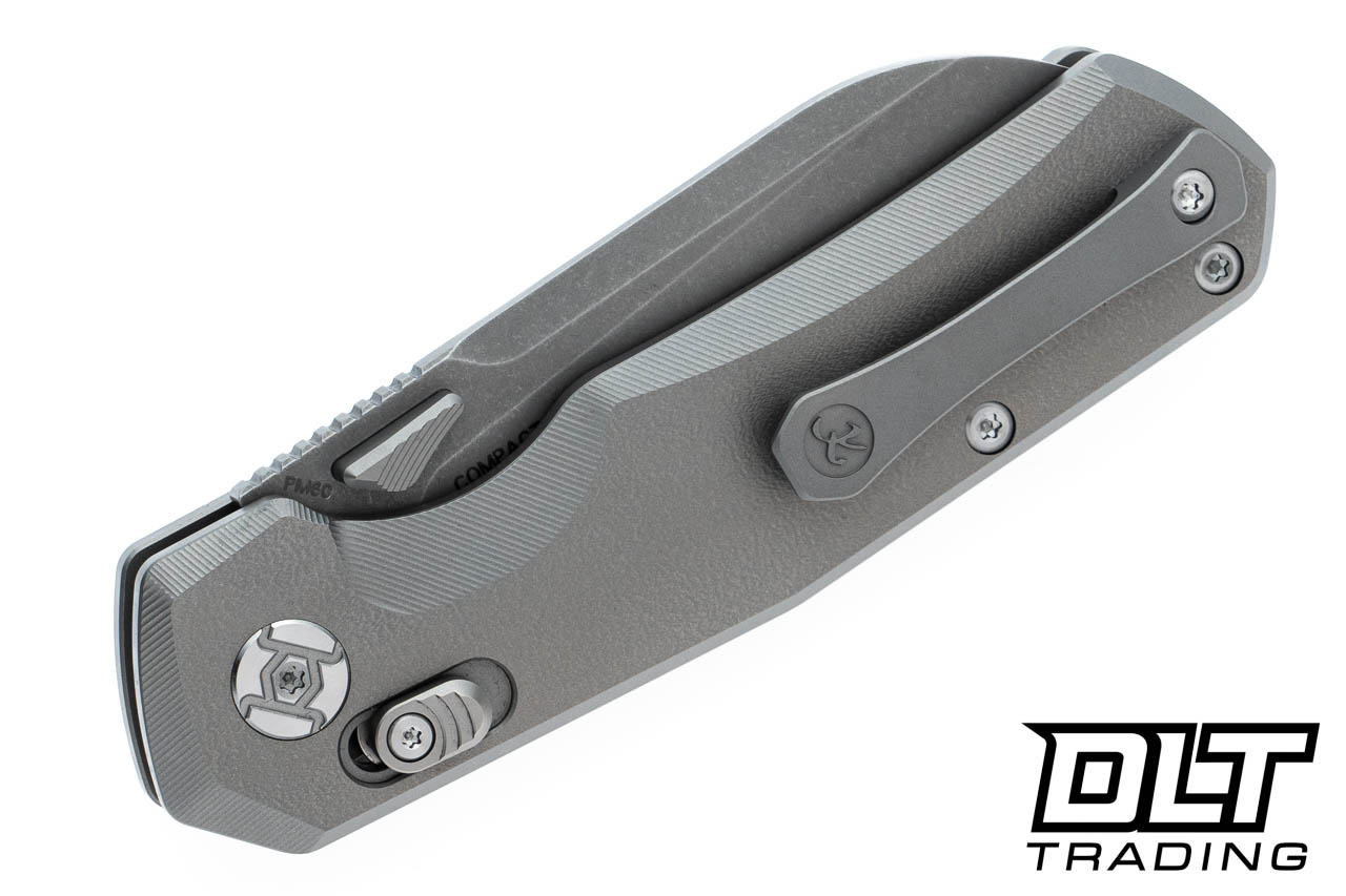 Kunwu Compact Chad - Stonewashed PM60 Blade - Orange Peel Titanium