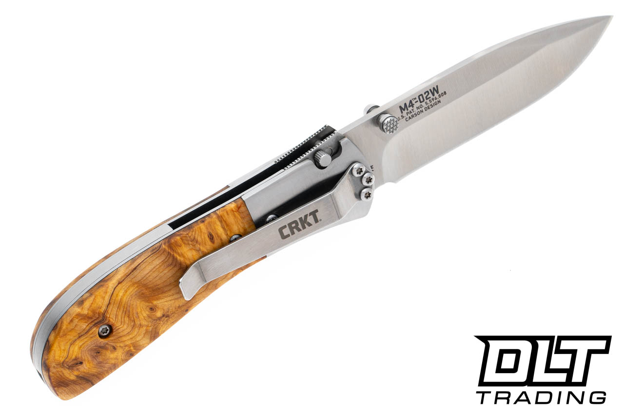 CRKT M4-02W Carson - Burled Wood - Steel Bolster - DLT Trading