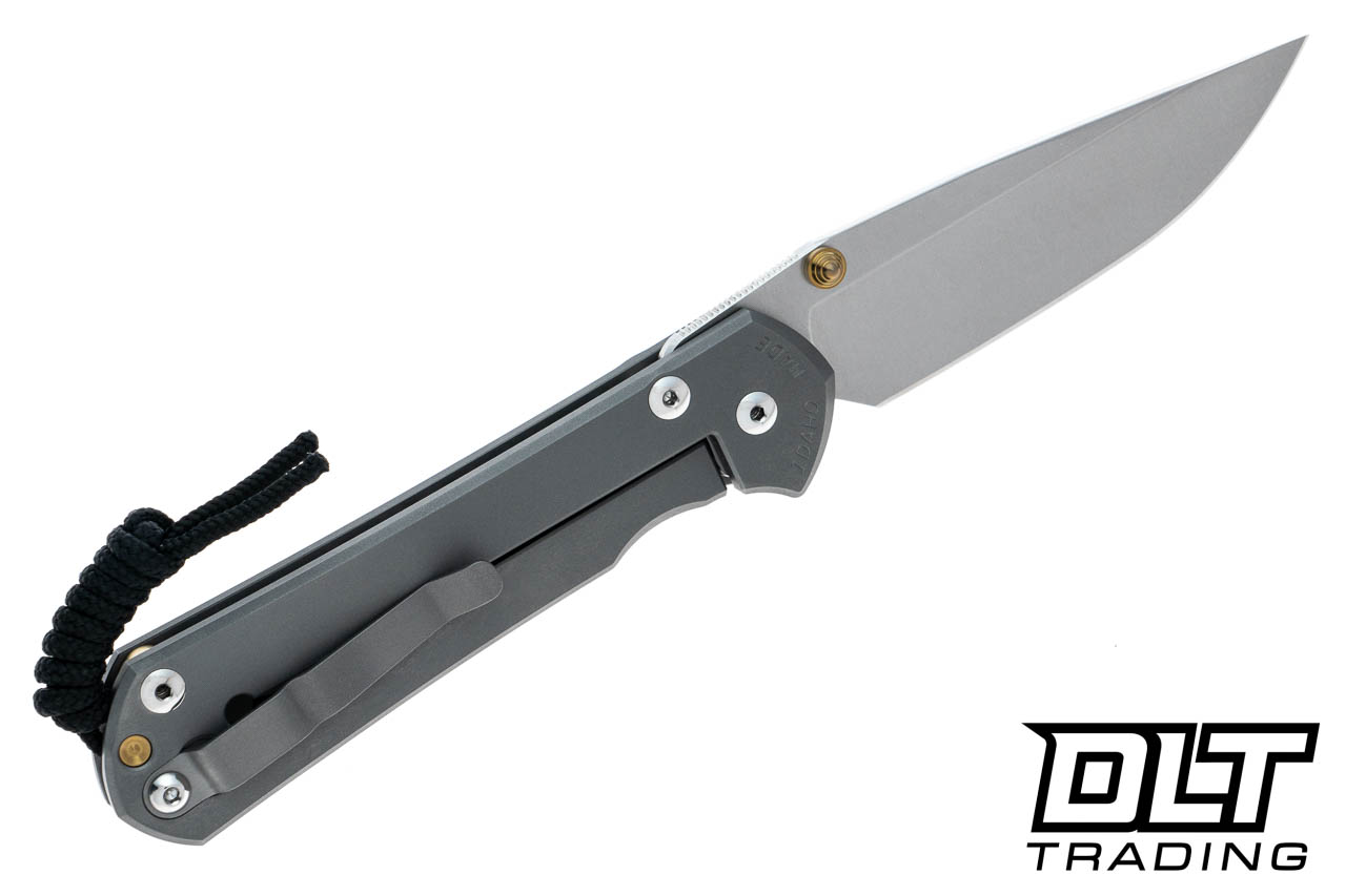 Chris Reeve Large Sebenza 31 - Glass Bead Blasted Titanium - Gold