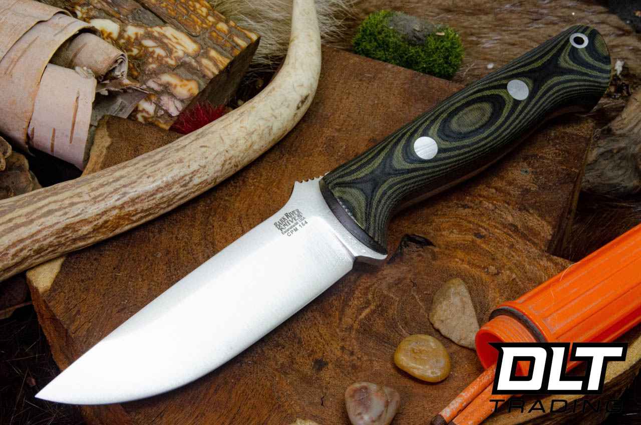 Bark River Bravo 1 CPM-154 Black & Green Linen Micarta