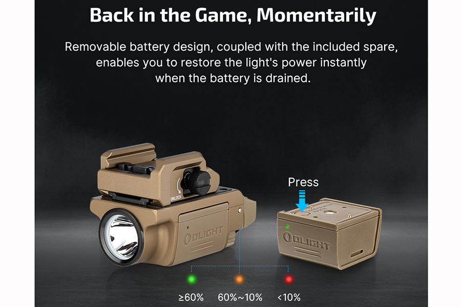 Olight PL-Mini 3 Valkyrie Rail Mounted Light - Desert Tan - DLT