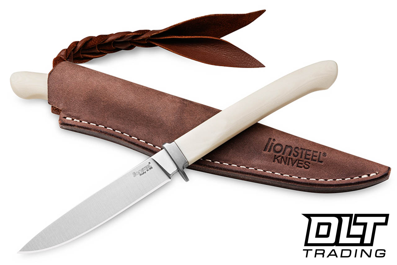 Griego M93 美品 LionSteel Ago M390 - Titanium Guard - White Micarta - Leather