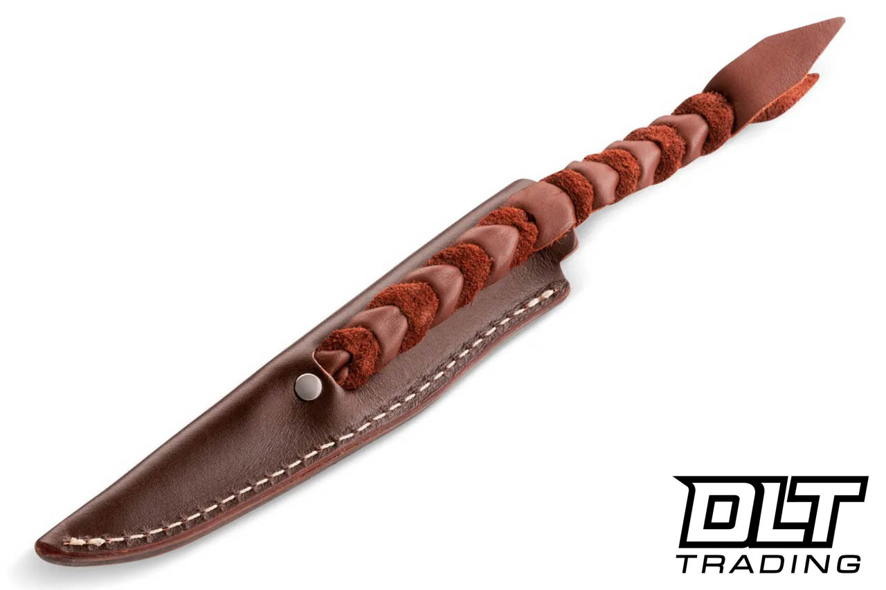 LionSteel Ago M390 - Titanium Guard - White Micarta - Leather