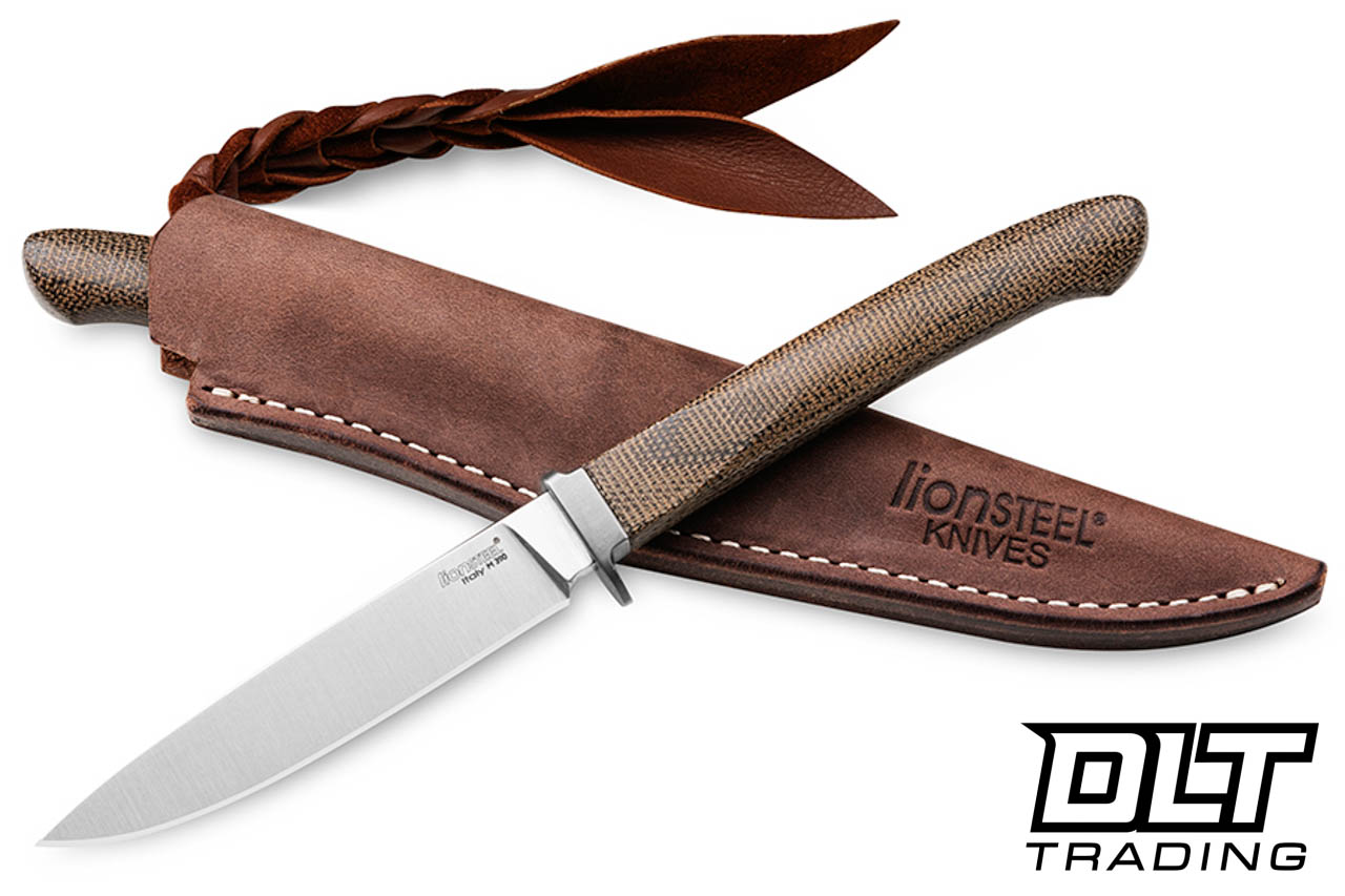 LionSteel Ago M390 - Titanium Guard - Green Canvas Micarta