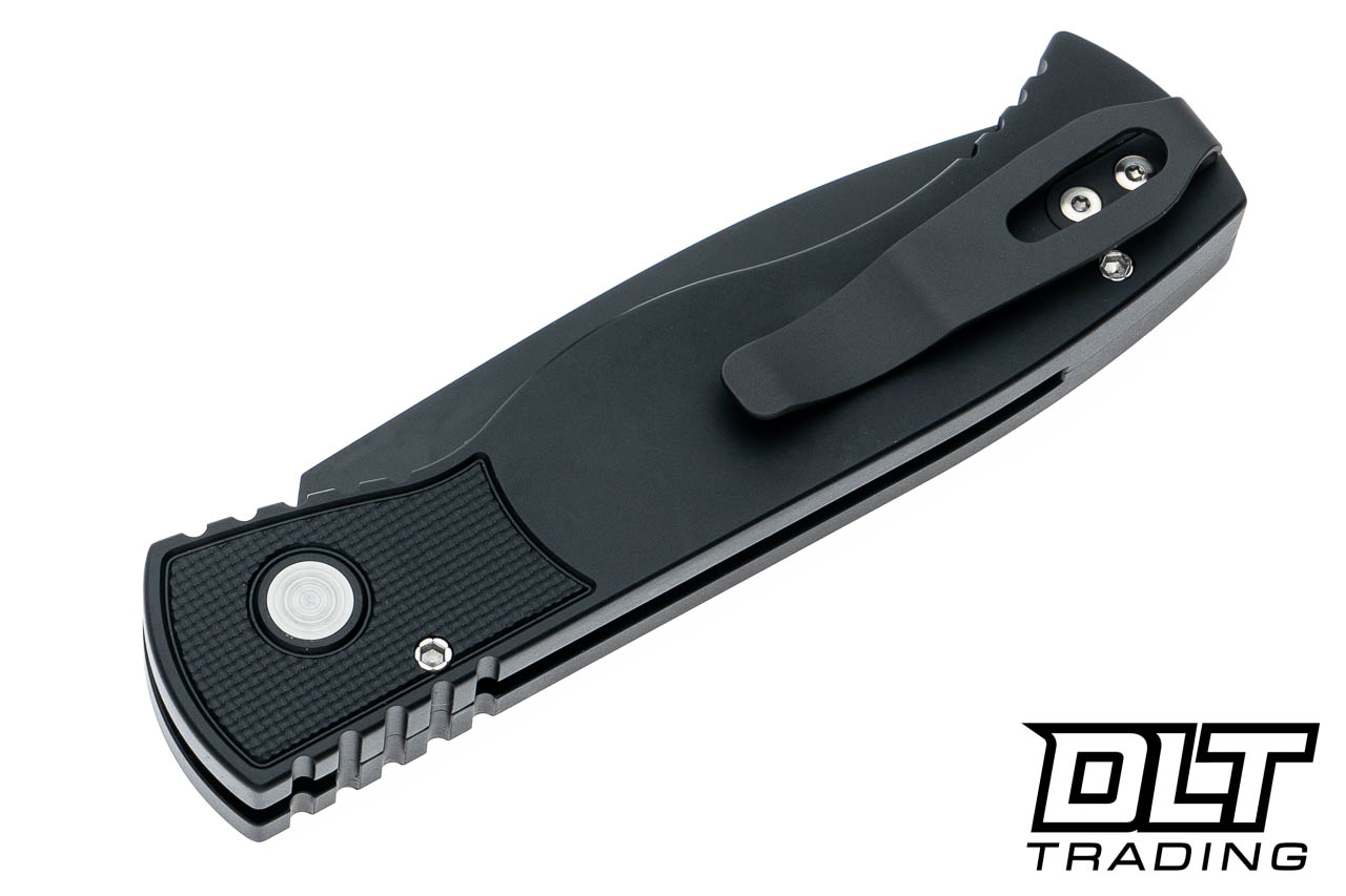 Pro-Tech TR-2 - Black Textured handle - Sterling Silver Skull