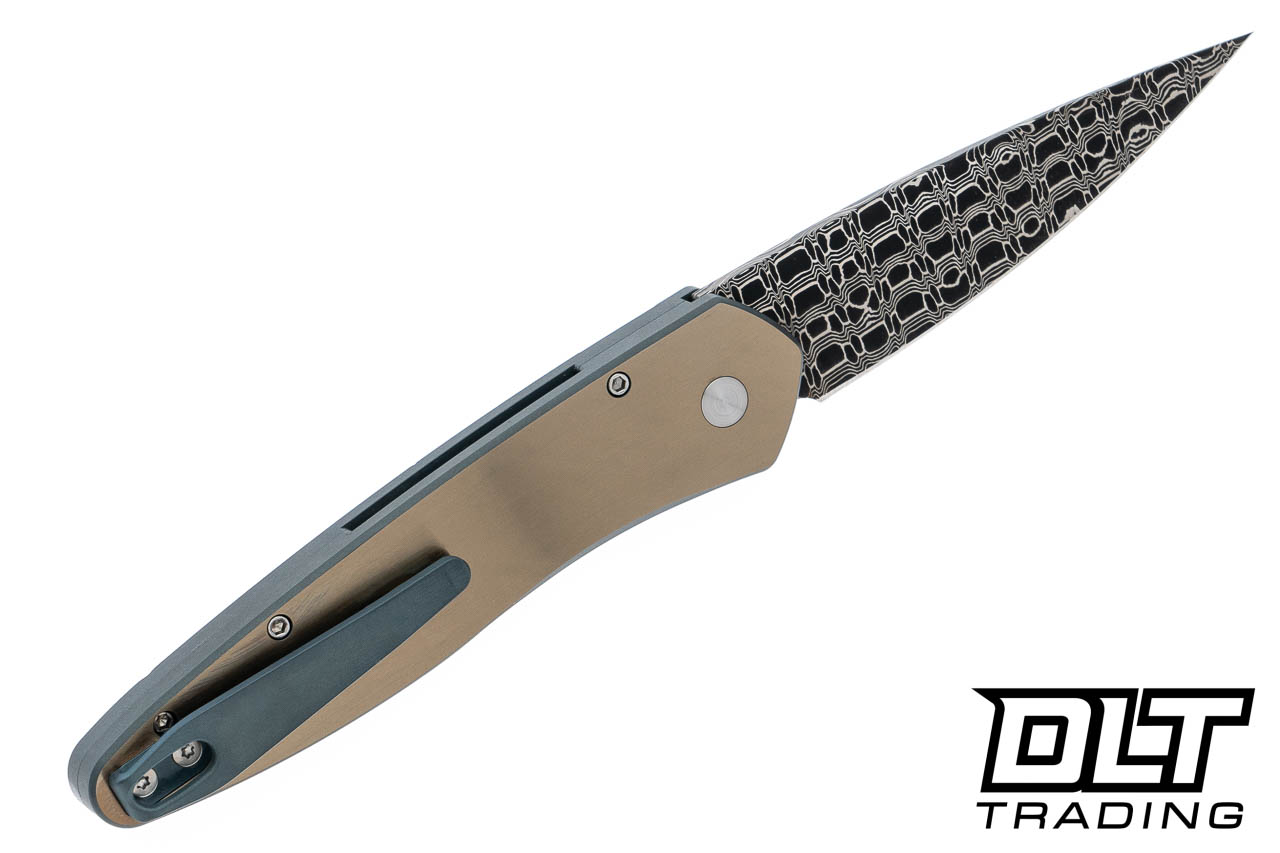 Pro-Tech Newport Custom - Two Tone Blasted Green & Bronze Titanium