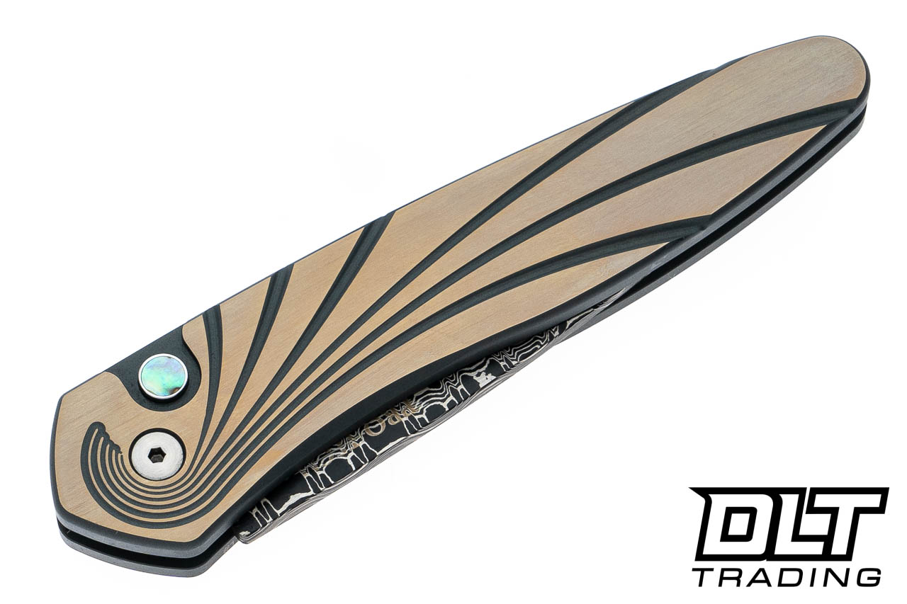 Pro-Tech Newport Custom - Two Tone Blasted Green & Bronze Titanium