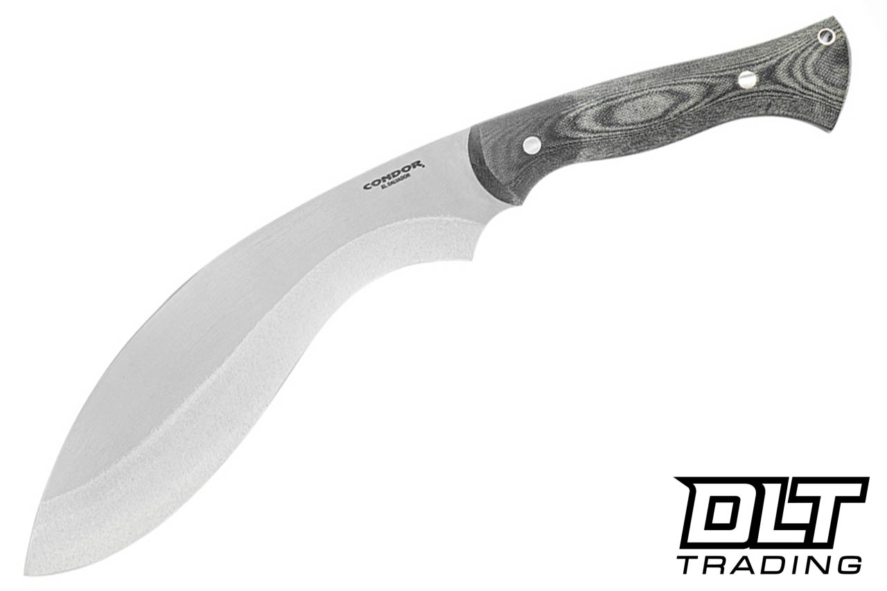 Condor Wild Brush Kukri 1075 - Black Micarta - Kydex Sheath - DLT