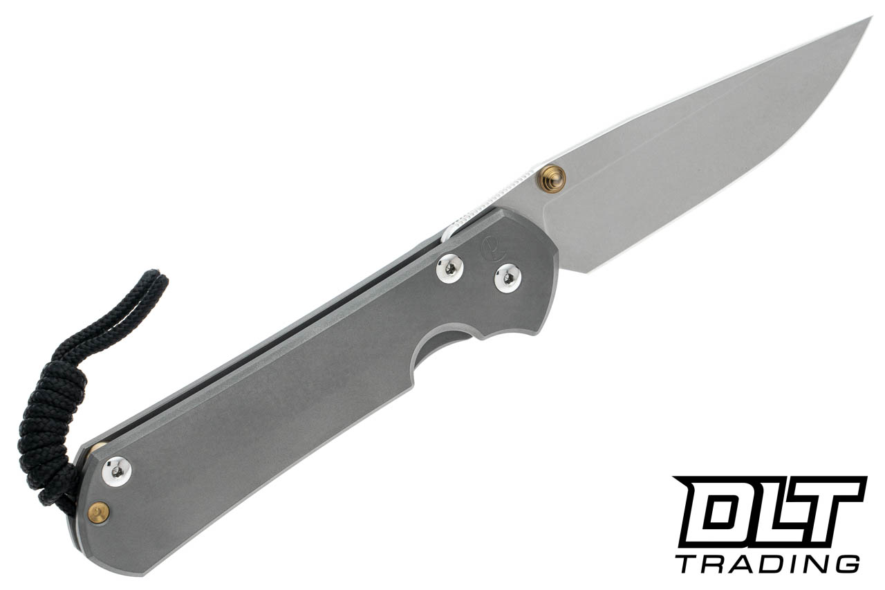 Chris Reeve Large Sebenza 31 - Glass Bead Blasted Titanium - Gold