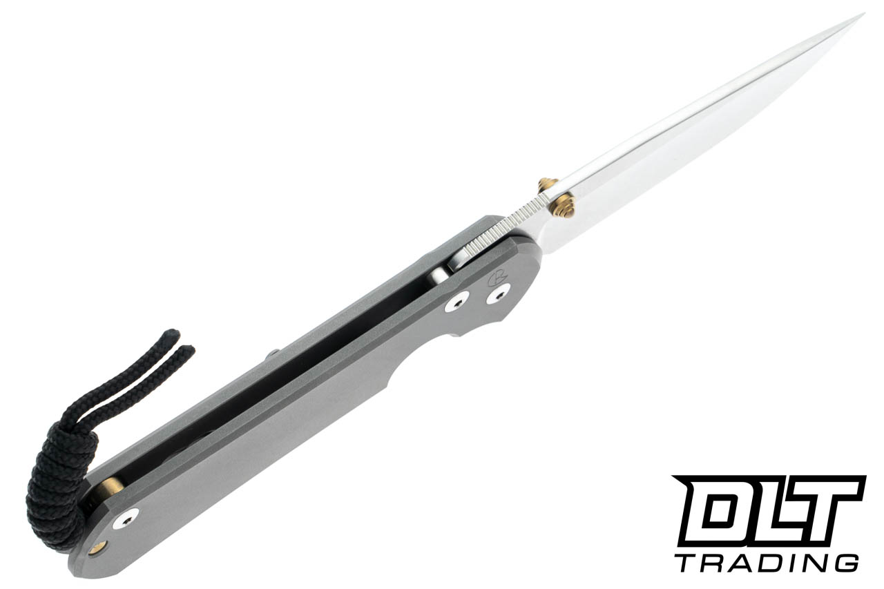 Chris Reeve Large Sebenza 31 - Glass Bead Blasted Titanium - Gold