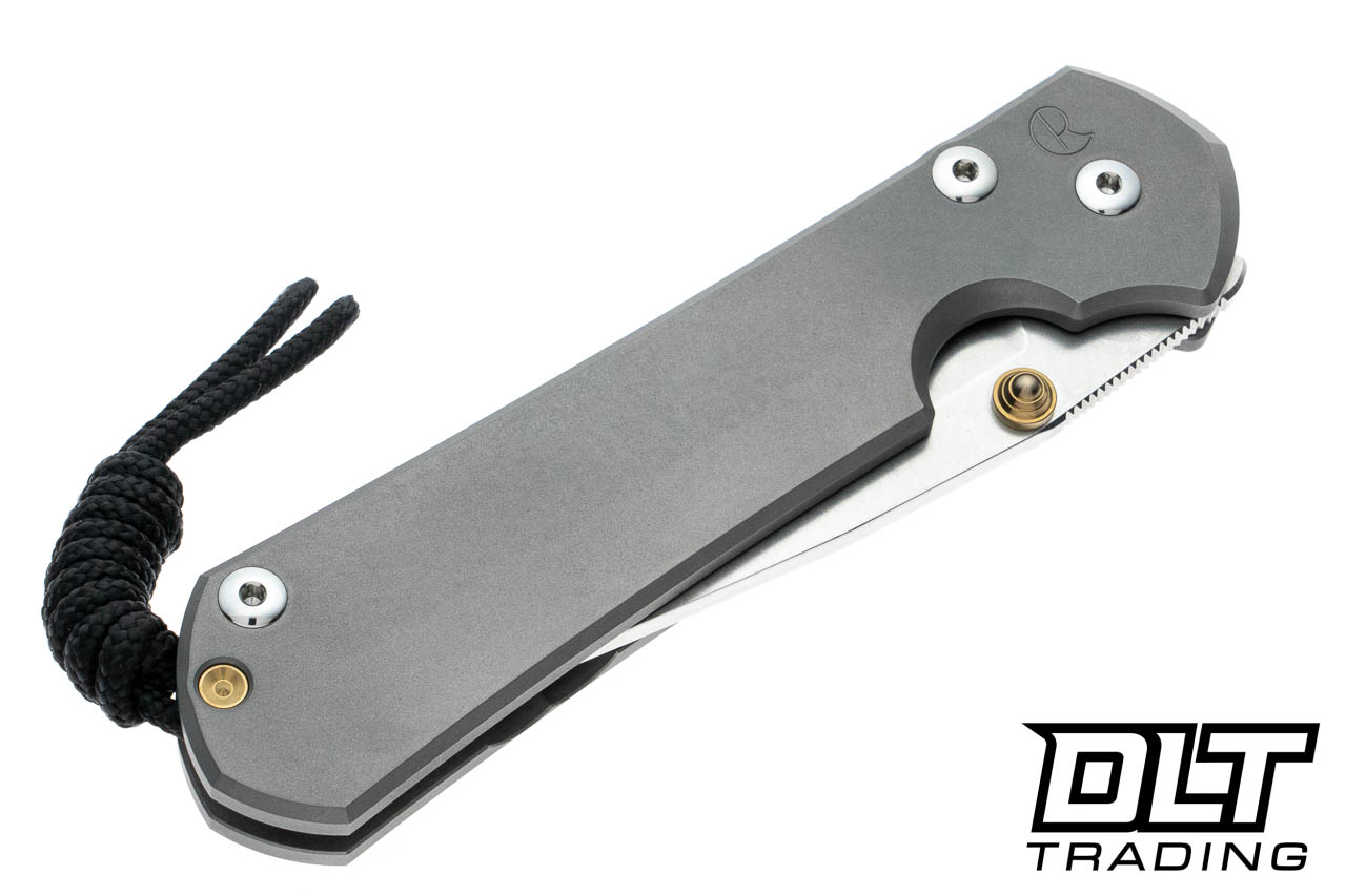 Chris Reeve Large Sebenza 31 - Glass Bead Blasted Titanium - Gold