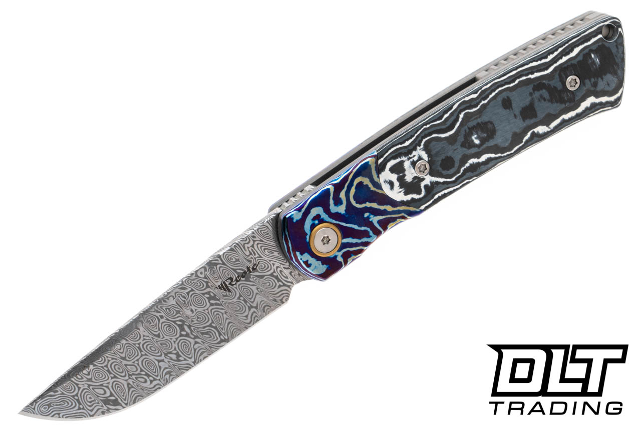 Reate Tribute Damasteel - Mokuti Bolster - Bead Blasted Titanium