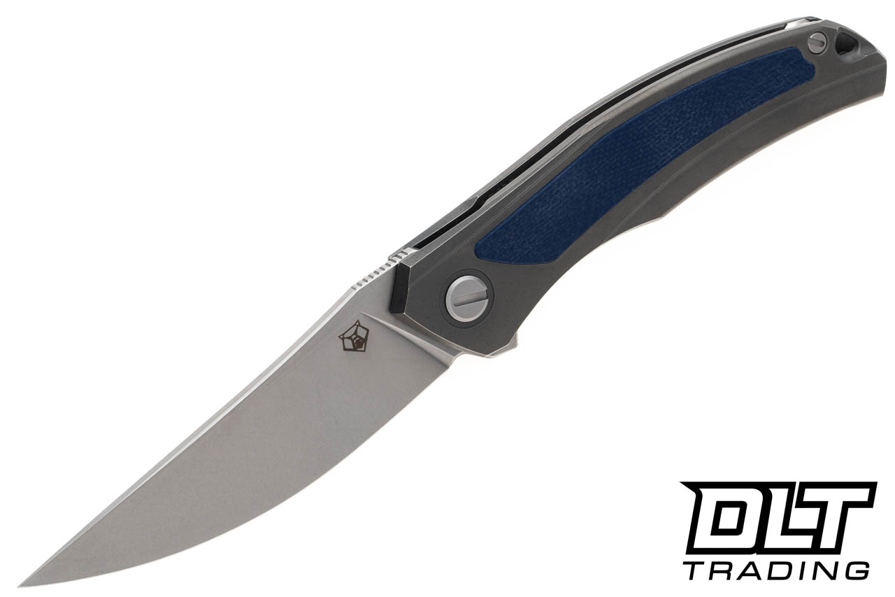 Shirogorov Ursus Quantum - Titanium - Dark Blue G-10 Inlay - DLT