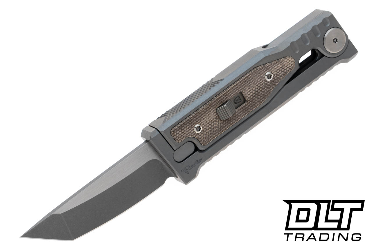 Reate EXO Mini 3V Tanto - Green Micarta - DLT Trading