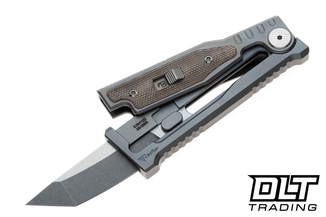 Reate EXO Mini 3V Tanto - Green Micarta - DLT Trading