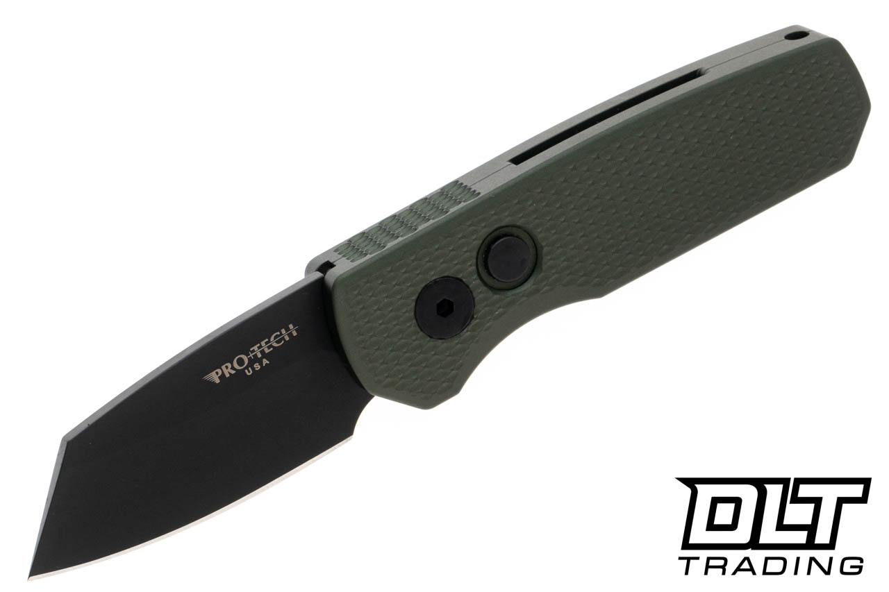 Pro-Tech Runt 5 - Green Textured Handle - Black Reverse Tanto