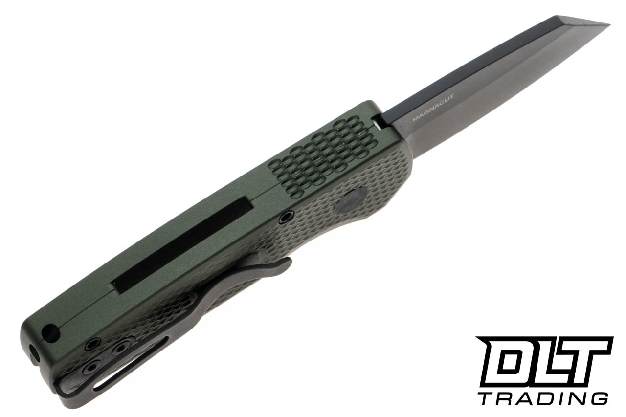 Pro-Tech Runt 5 - Green Textured Handle - Black Reverse Tanto