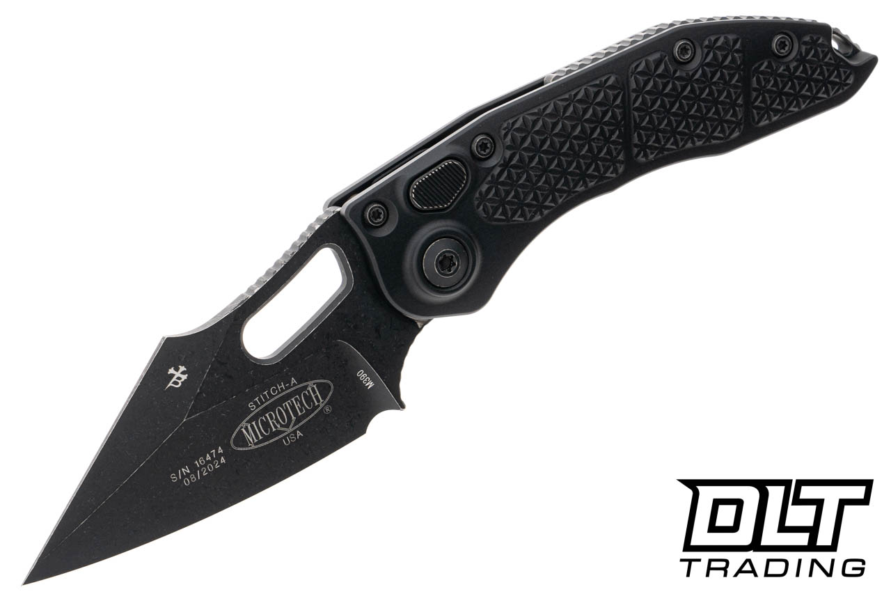 Microtech 169-1AP Stitch S/E - Black Handle - Black Apocalyptic