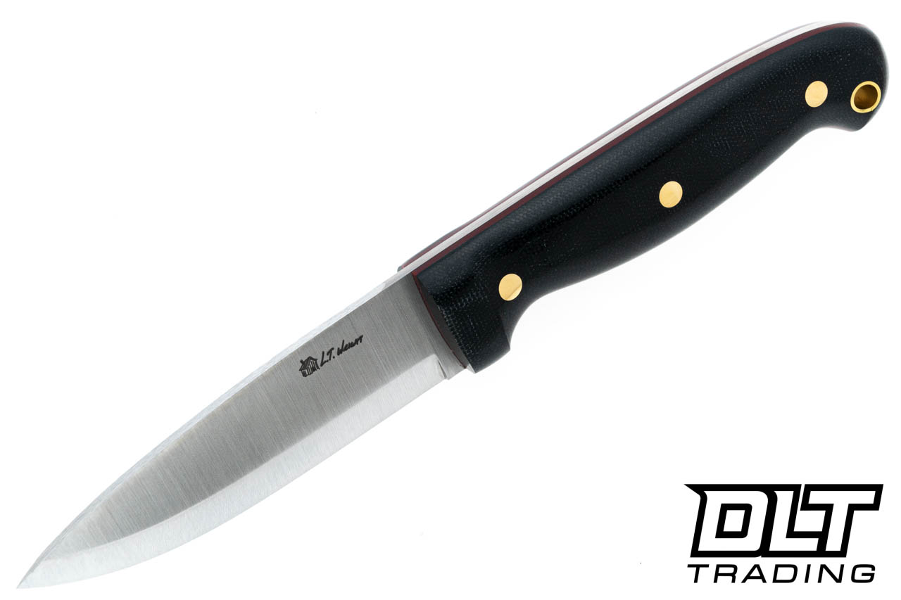 LT Wright GNS MagnaCut - Scandi - Black Canvas Micarta - Red