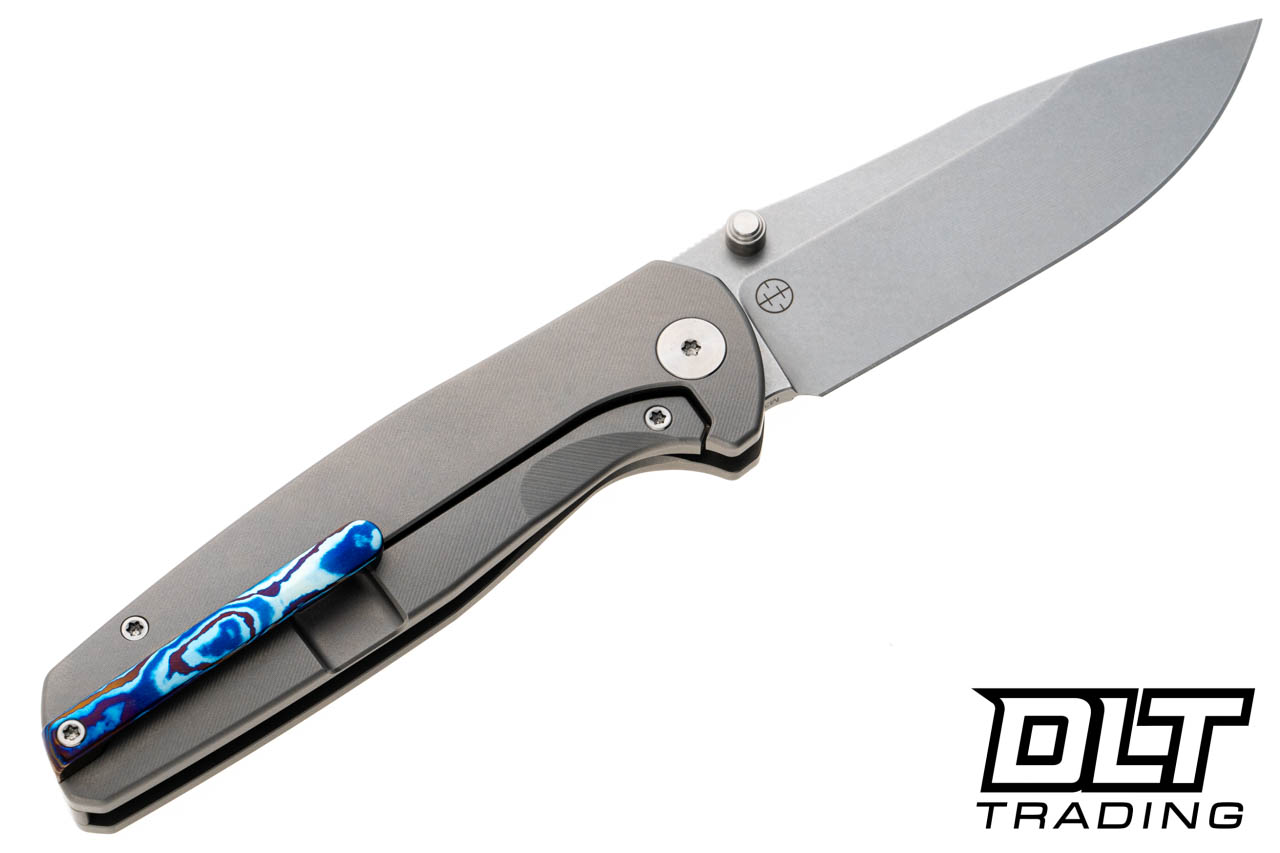 Vanguard ESOX M390 - Gray Titanium - Titanium & Timascus Clip