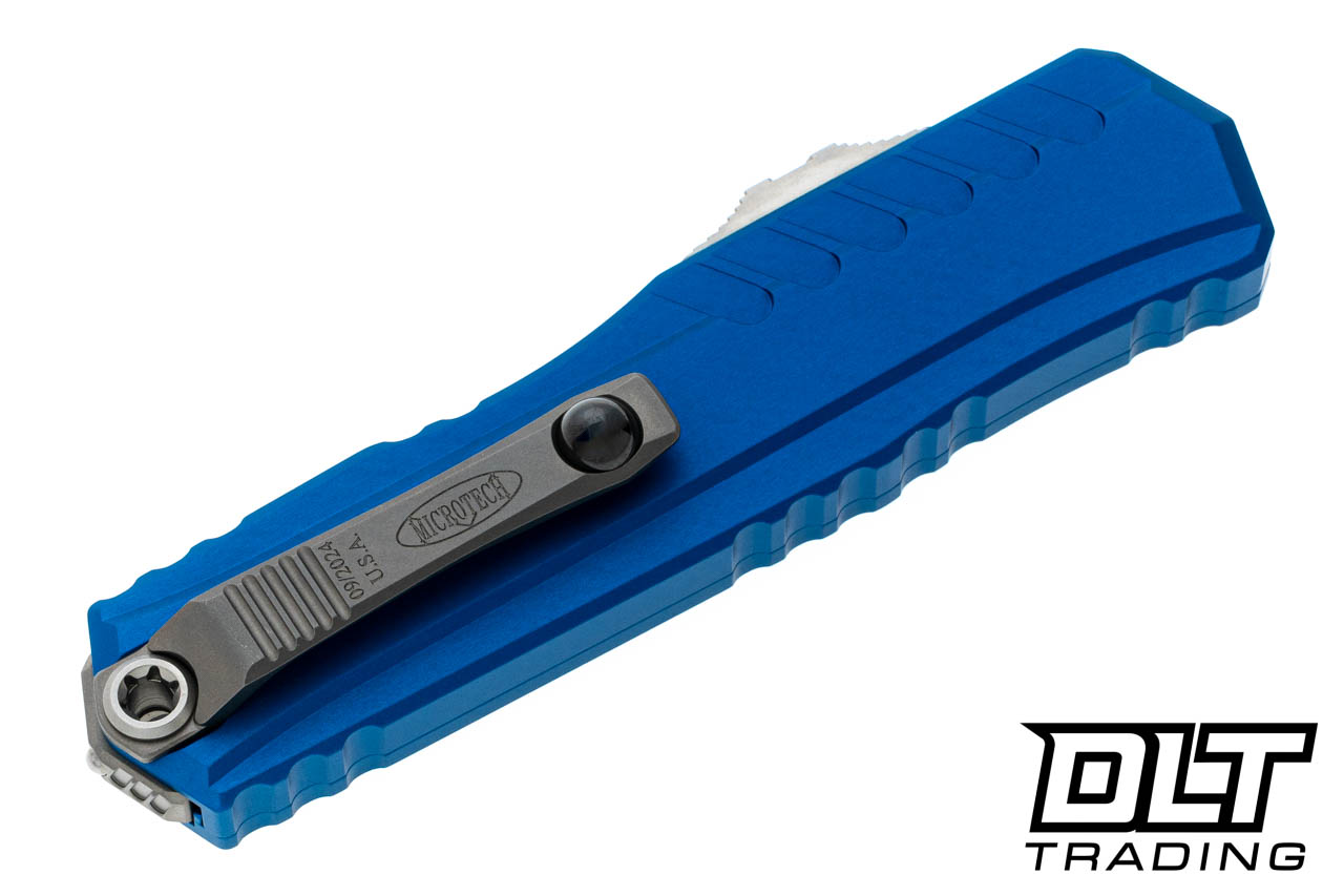 Microtech 1242-10BL Cypher II D/E - Blue Handle - Stonewashed
