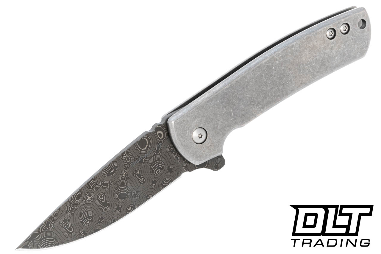 Defiant 7 Servo - Stonewashed Titanium - Damascus Blade - DLT Trading
