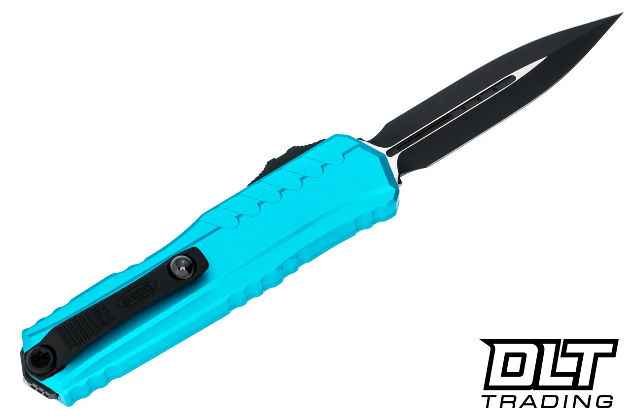 Microtech 1242-1TQ Cypher II D/E - Turquoise Handle - Black Blade