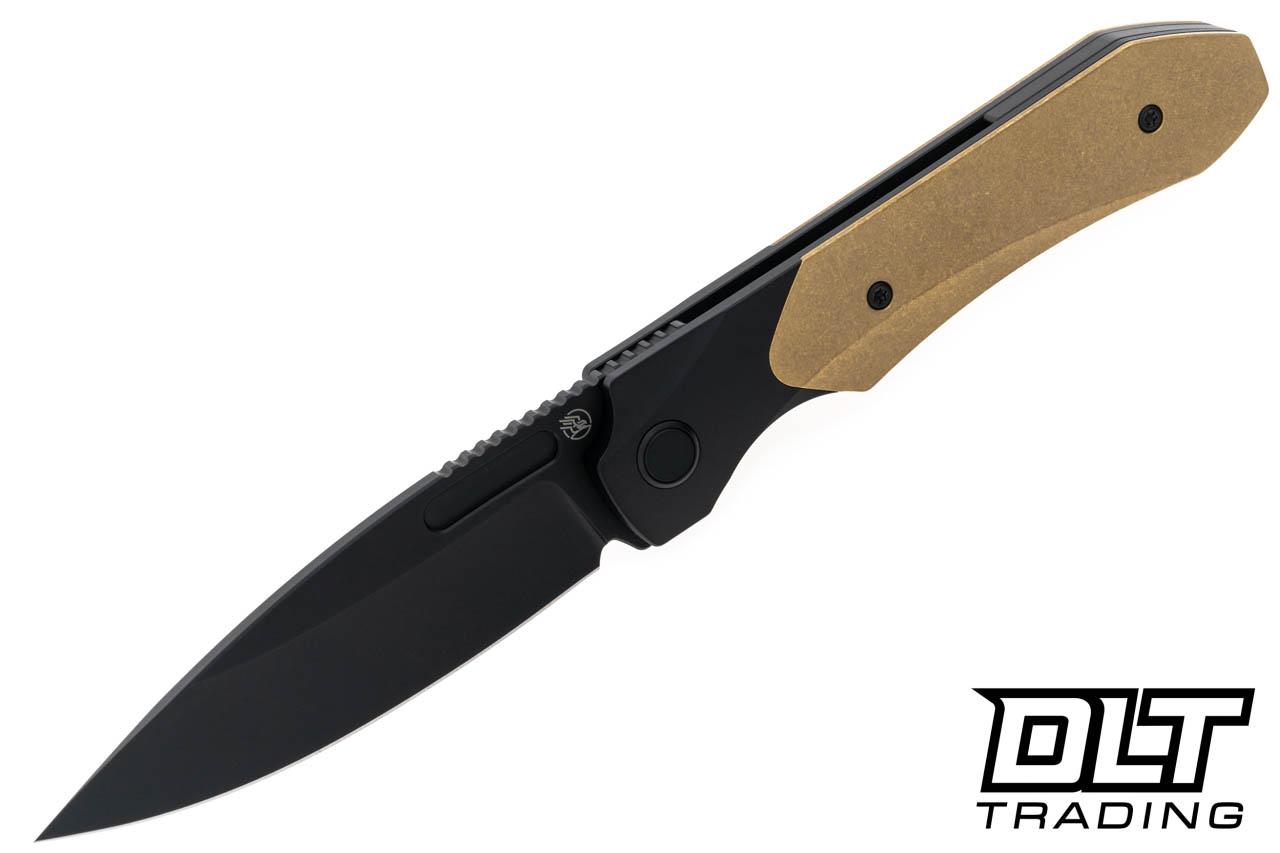 Griffin X-Series Bolster Lock - Brass - Black DLC Blade - DLT Trading