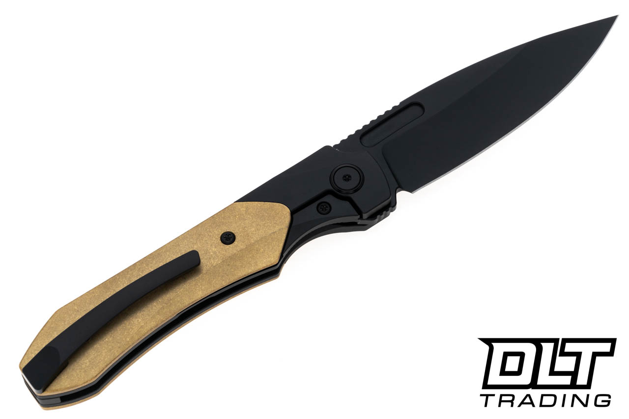 Griffin X-Series Bolster Lock - Brass - Black DLC Blade - DLT Trading