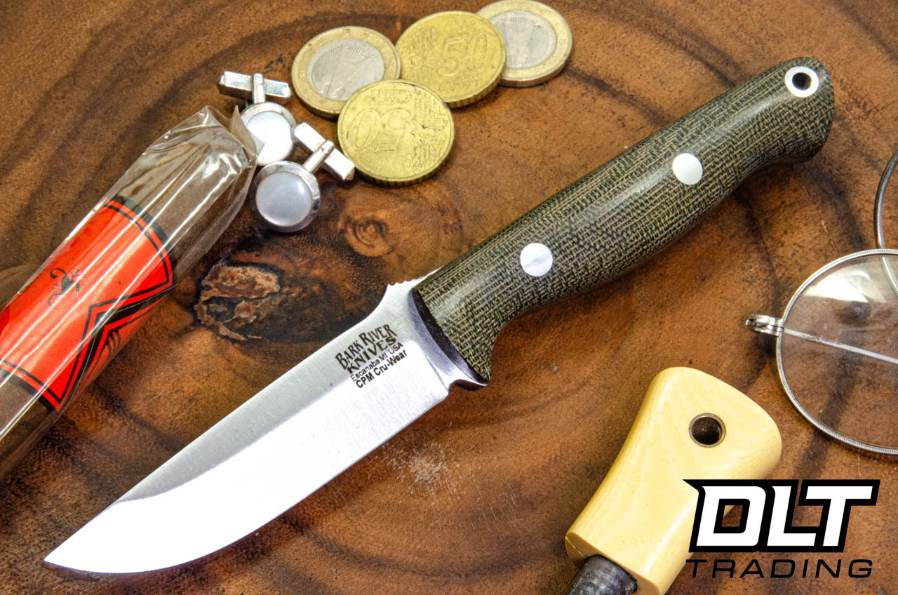 Bark River Bravo EDC Cru-Wear Green Canvas Micarta