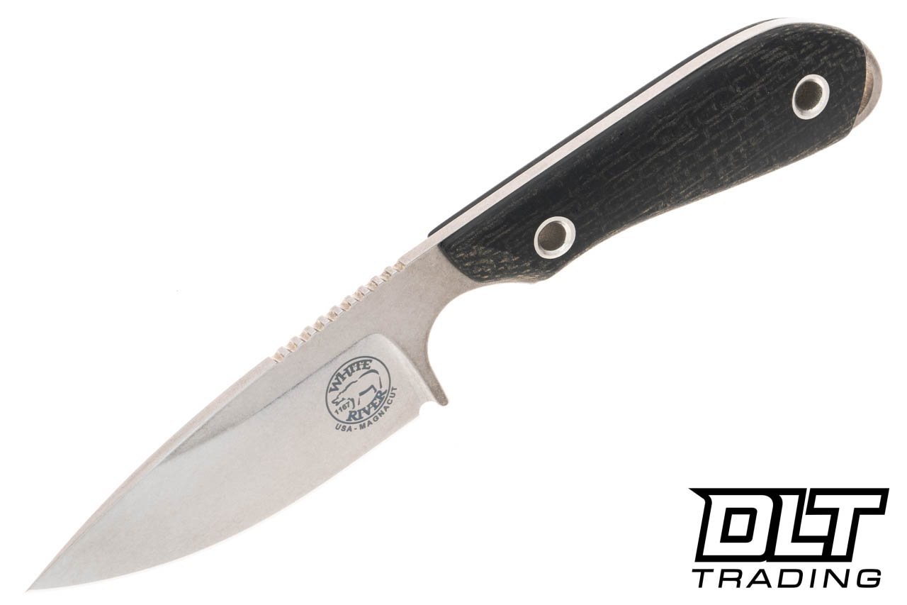 White River M1 Caper - Black Burlap Micarta - MagnaCut Blade - DLT