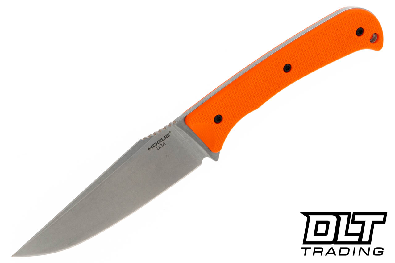 Hogue Extrak XL - Stone Tumbled MagnaCut Clip Point Blade - Orange