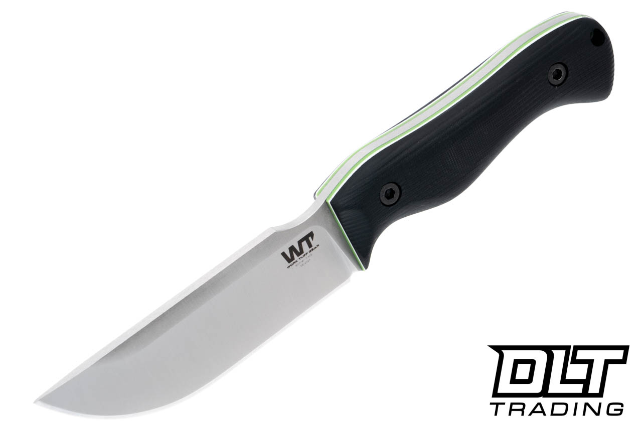 WTG Nomad Bushcrafter K329 Satin Blade - Green Mamba Grip - Black