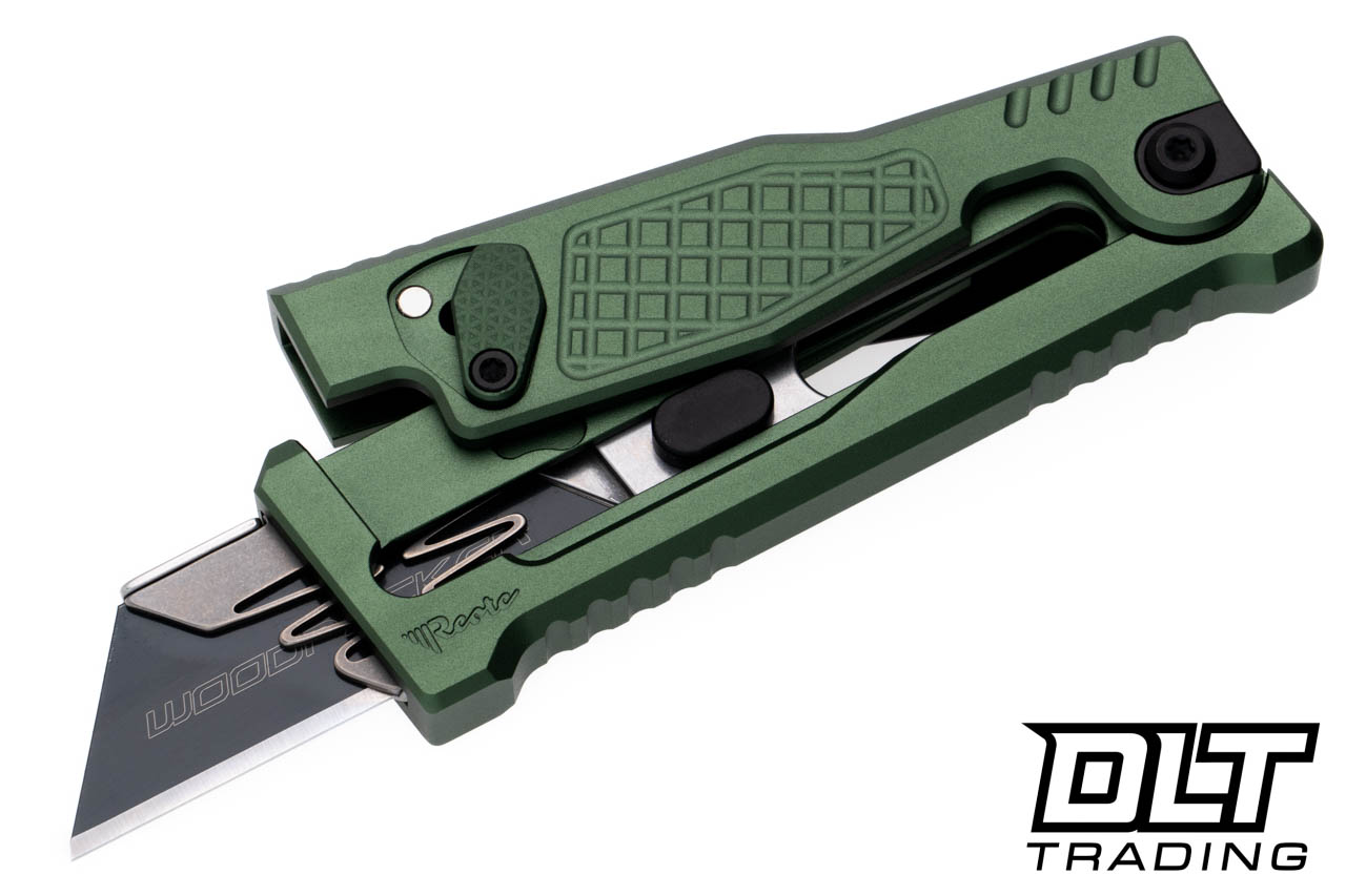 Reate EXO-U Utility Blade v2 - Diamond Pattern - Green Anodized