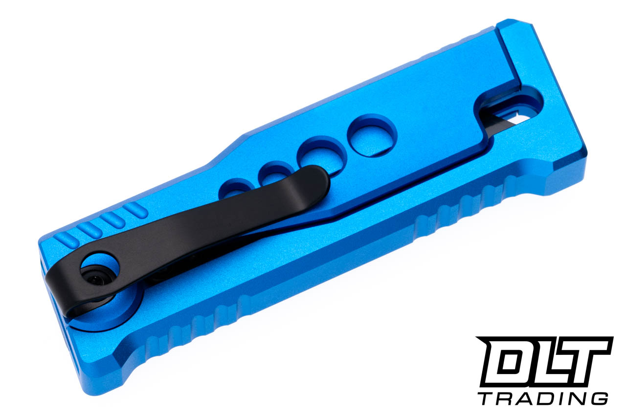 Reate EXO-U Utility Blade v2 - Speed Holes - Dark Blue Anodized