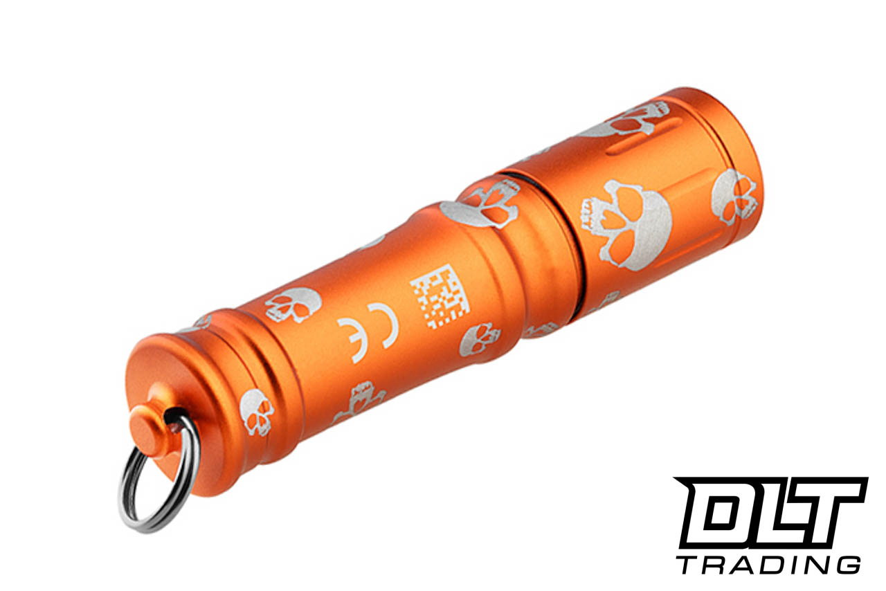 Olight i3E EOS Keychain Flashlight - Orange Skeleton - DLT