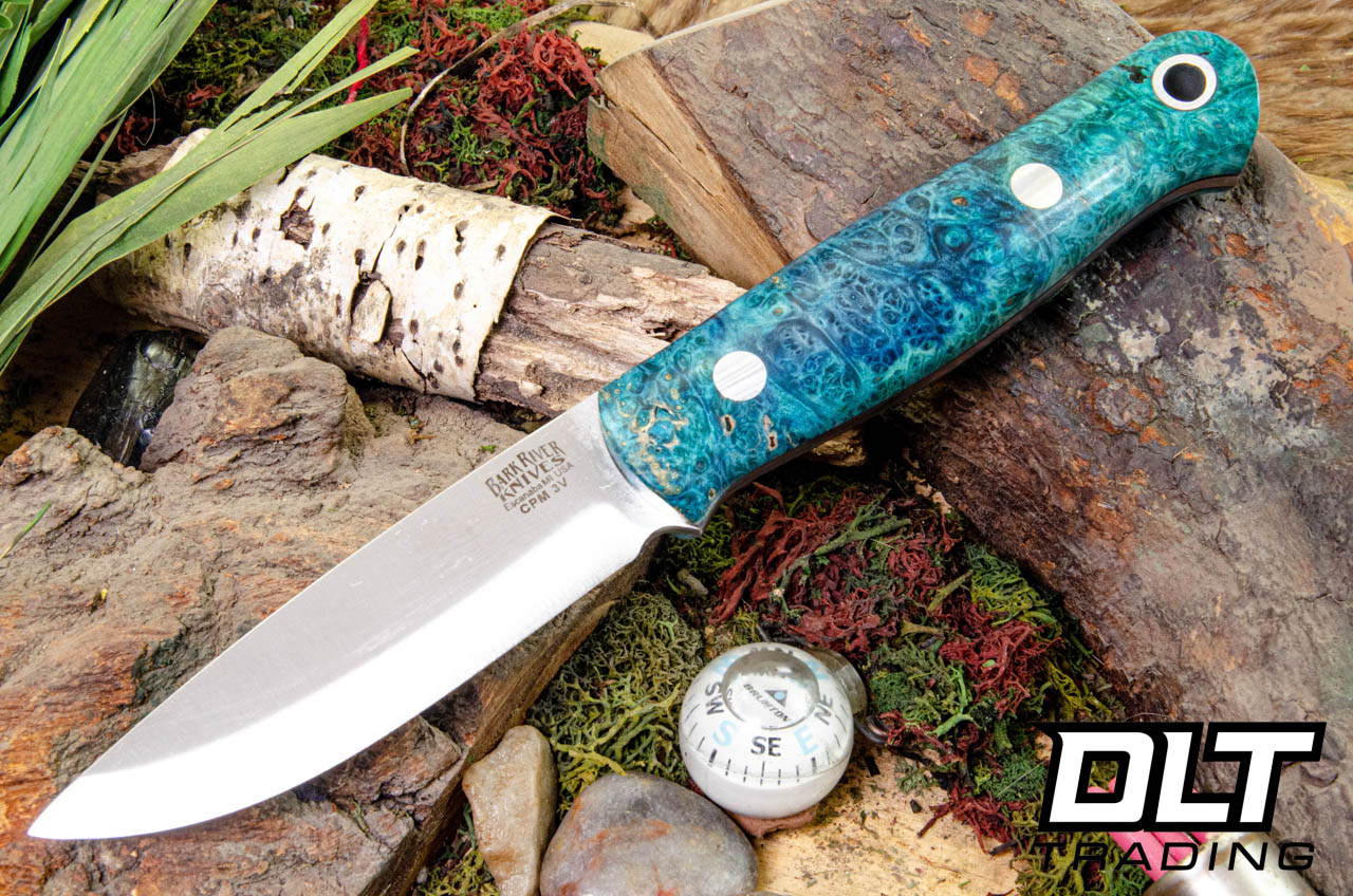 バークリバー ブッシュクラフターLT Bushcrafter LT 3V Bark River Bushcrafter LT 3V Teal & Dark Blue Maple Burl