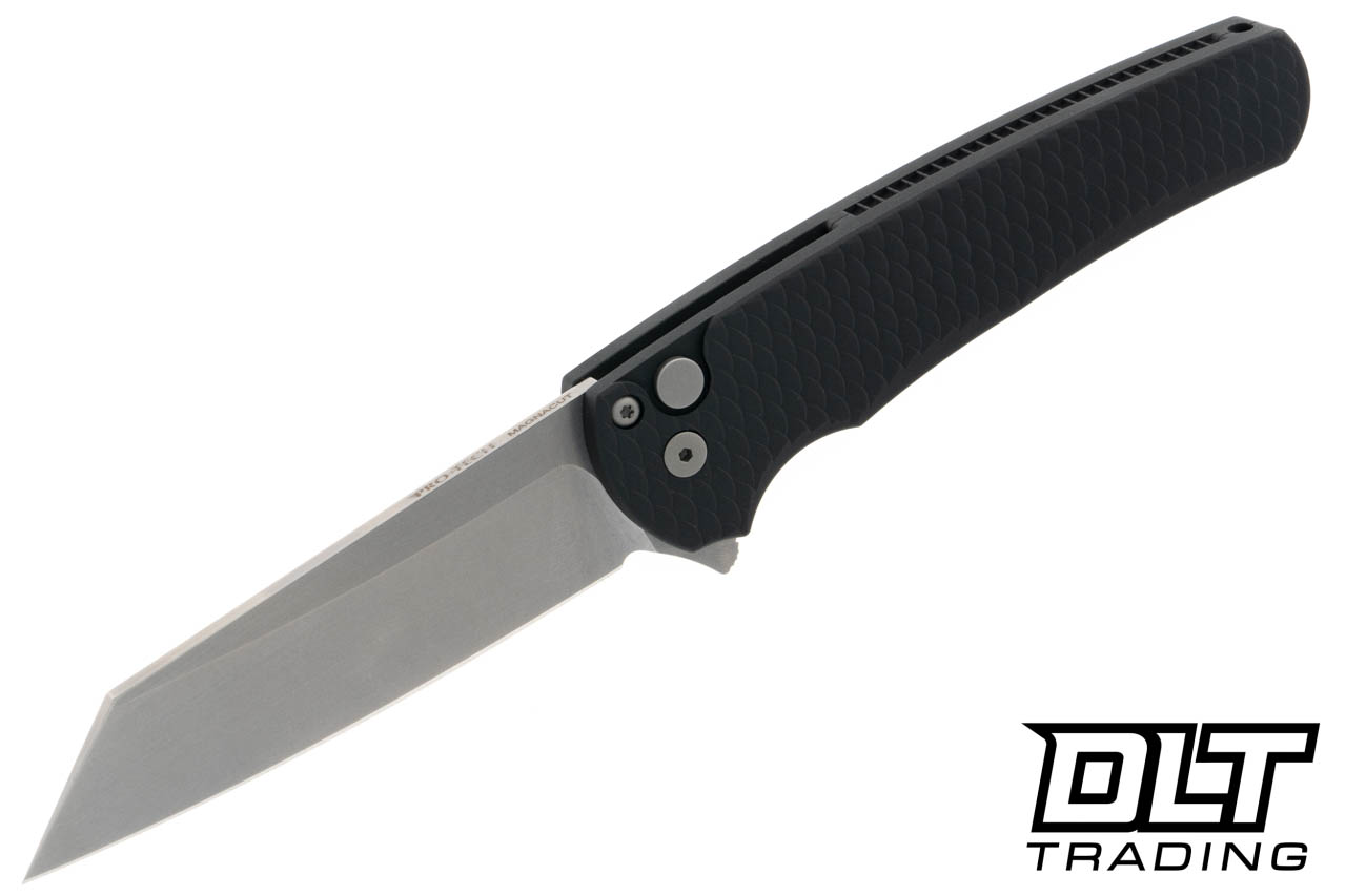 Pro-Tech Malibu Reverse Tanto - Black Dragon Scale Textured Handle