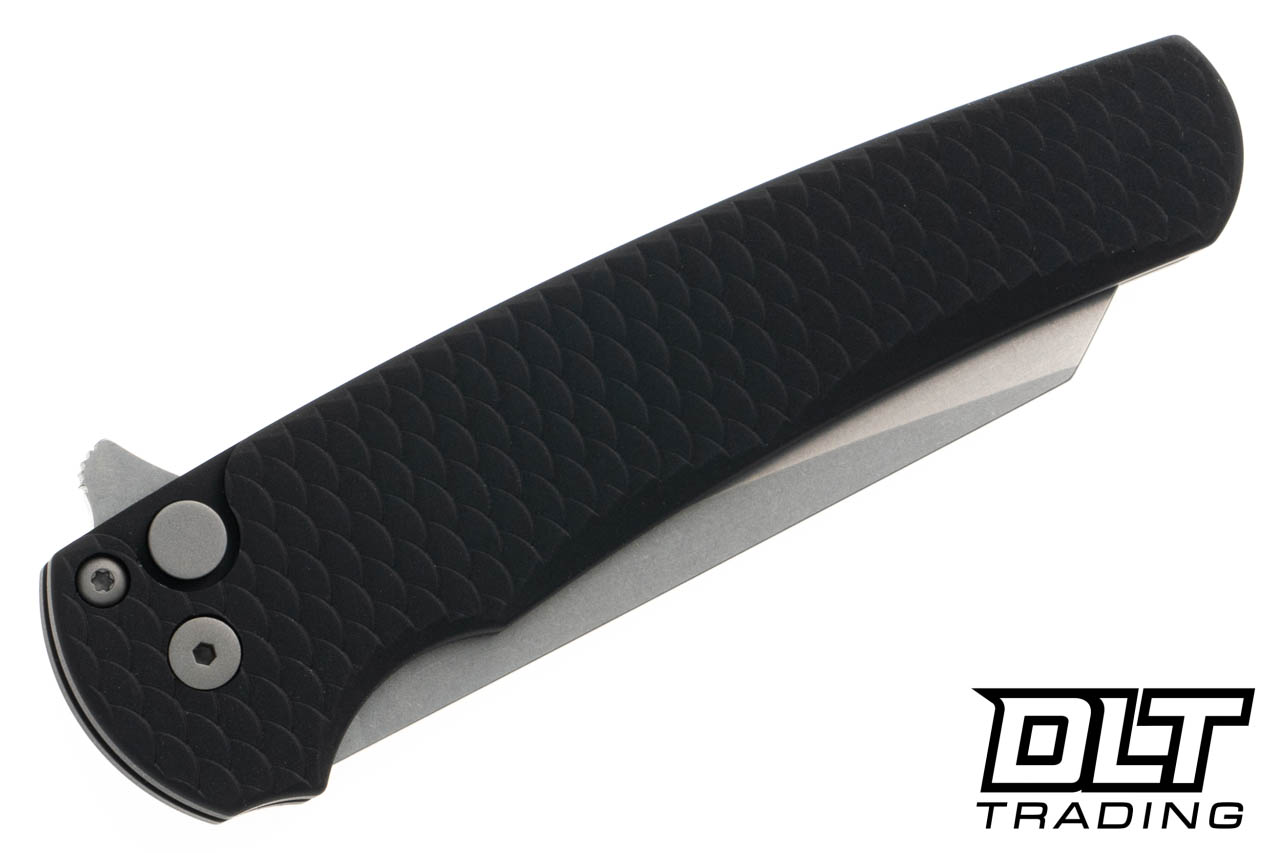Pro-Tech Malibu Reverse Tanto - Black Dragon Scale Textured Handle